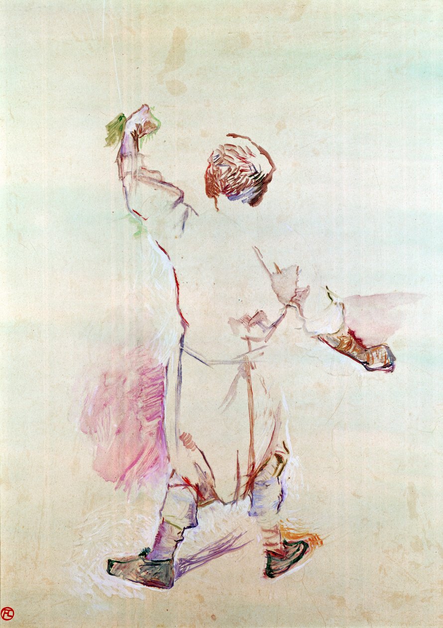 Plecy mężczyzny w długiej koszuli, 1888 (olej na drewnie) autorstwa Henri de Toulouse Lautrec