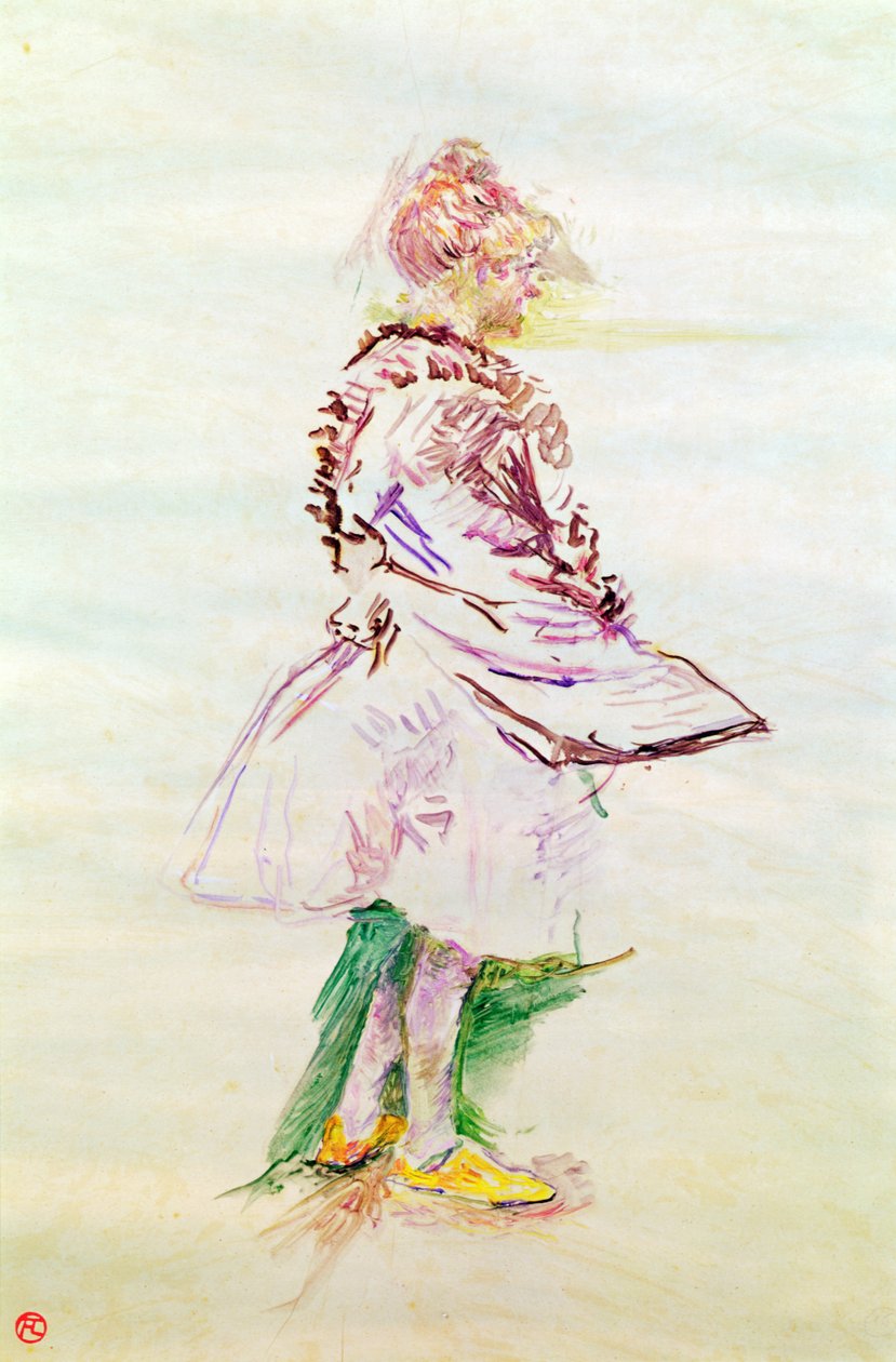 Profil stojącego tancerza, 1887 (olej na drewnie) autorstwa Henri de Toulouse Lautrec