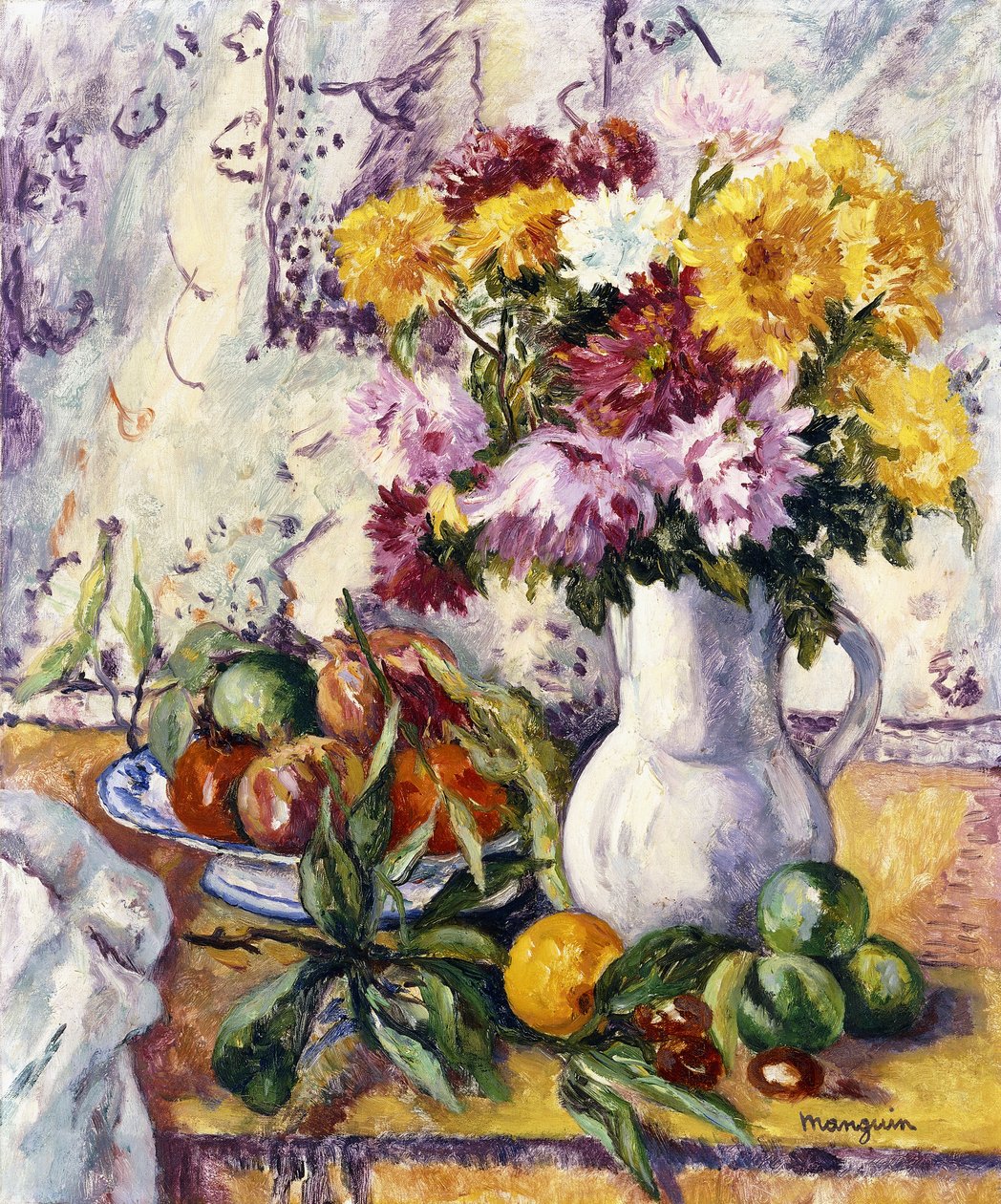 Chryzantemy i owoce autorstwa Henri Charles Manguin