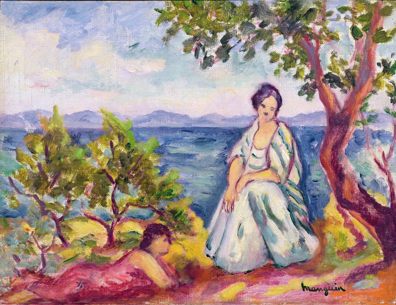 Dwie postacie nad wodą autorstwa Henri Charles Manguin