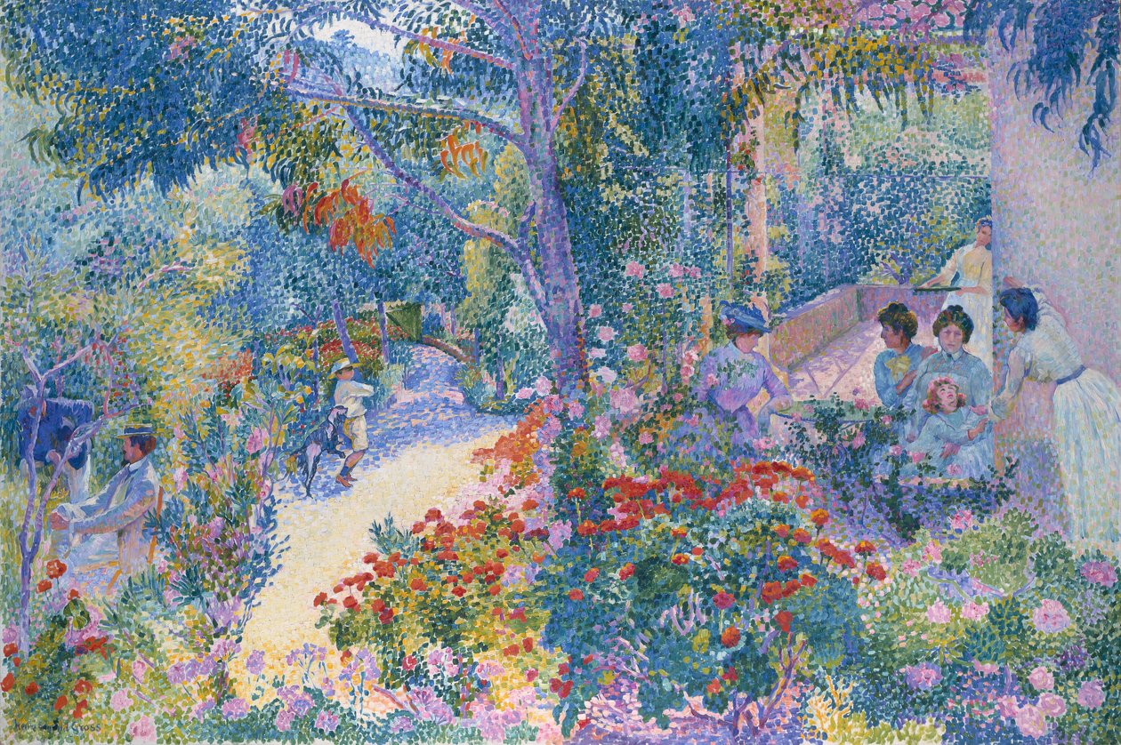 Popołudnie w ogrodzie autorstwa Henri Edmond Cross