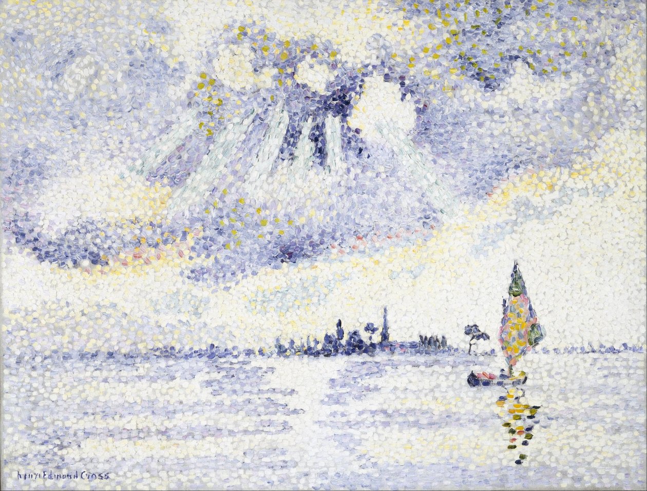 Zachód słońca nad laguną, Wenecja autorstwa Henri-Edmond Cross