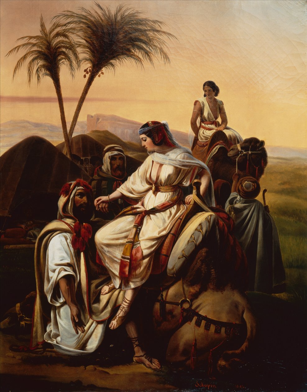 Boaz wita Ruth autorstwa Henri Frederic Schopin
