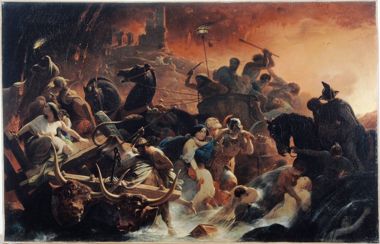 Ostatnie dni Pompejów, między 1834 a 1850 (olej na płótnie) autorstwa Henri Frederic Schopin
