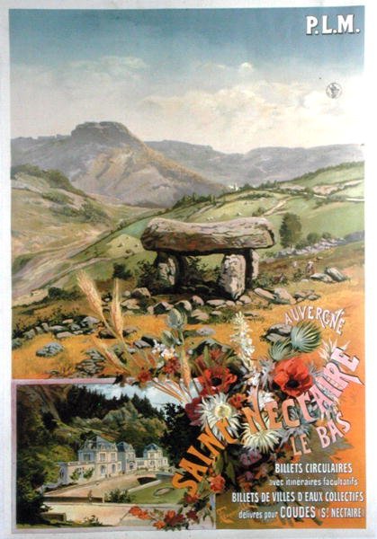Plakat reklamujący Saint Nectaire le bas, Owernia (kolor litho) autorstwa Henri Garnier Tanconville