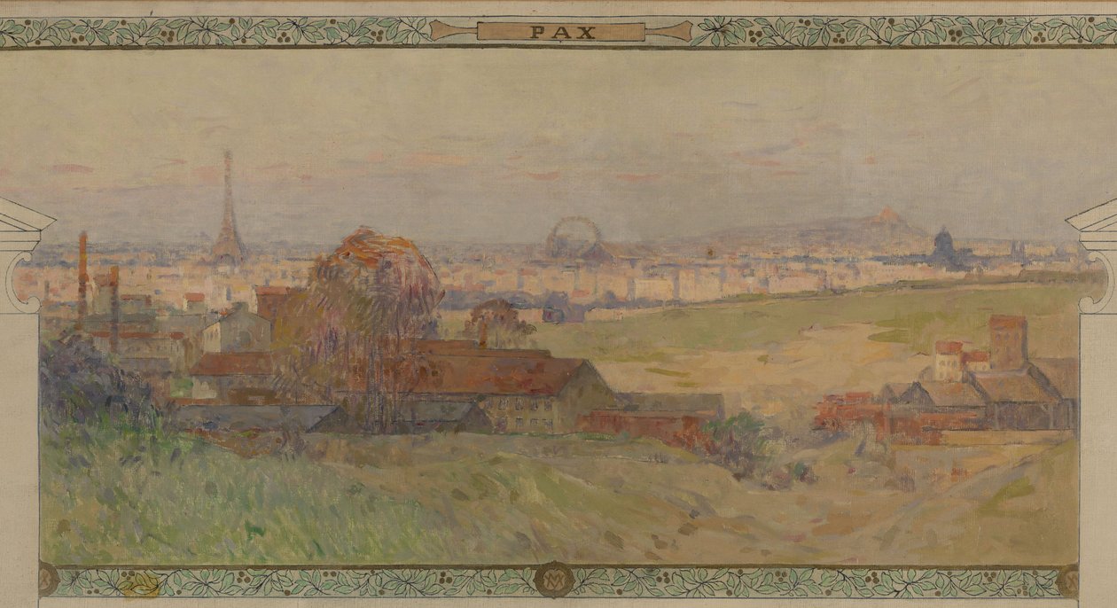 Szkic do Salle des Fêtes w ratuszu w Vanves: Pax, między 1902 a 1903 (olej na płótnie) autorstwa Henri Gaston Darien