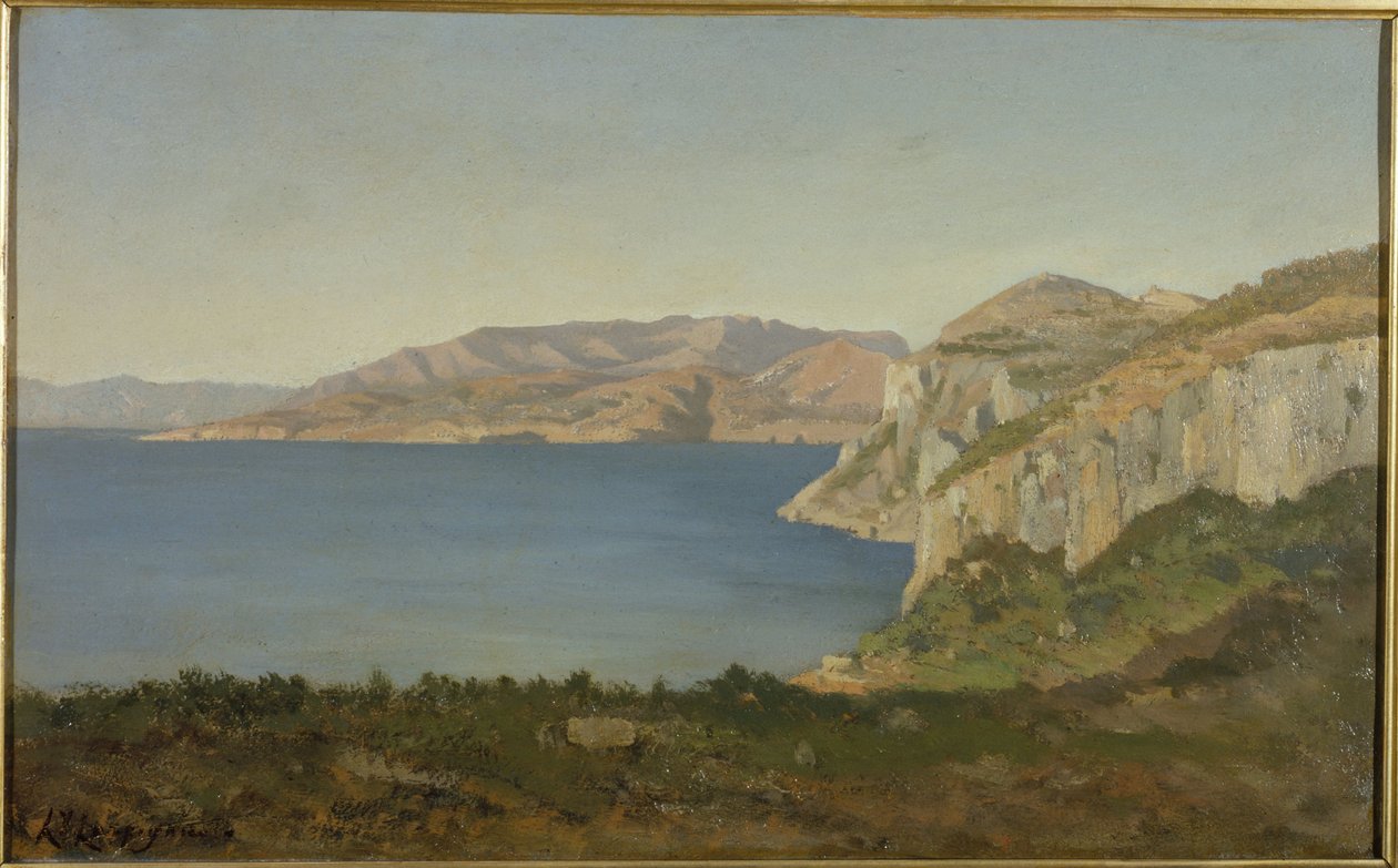 Lazurowe Wybrzeże, zatoka nad Morzem Śródziemnym, w latach 1890-1915 (olej) autorstwa Henri Joseph Harpignies