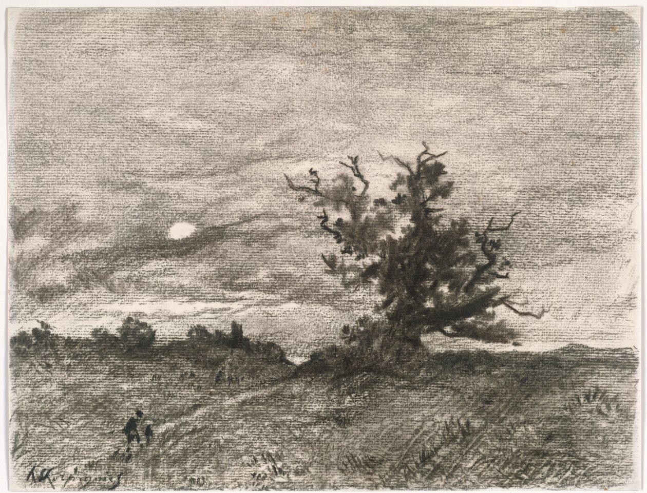 Krajobraz w blasku księżyca autorstwa Henri-Joseph Harpignies