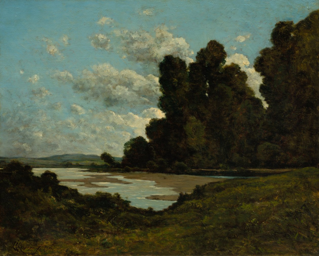 Rzeka Loara w Nevers autorstwa Henri-Joseph Harpignies