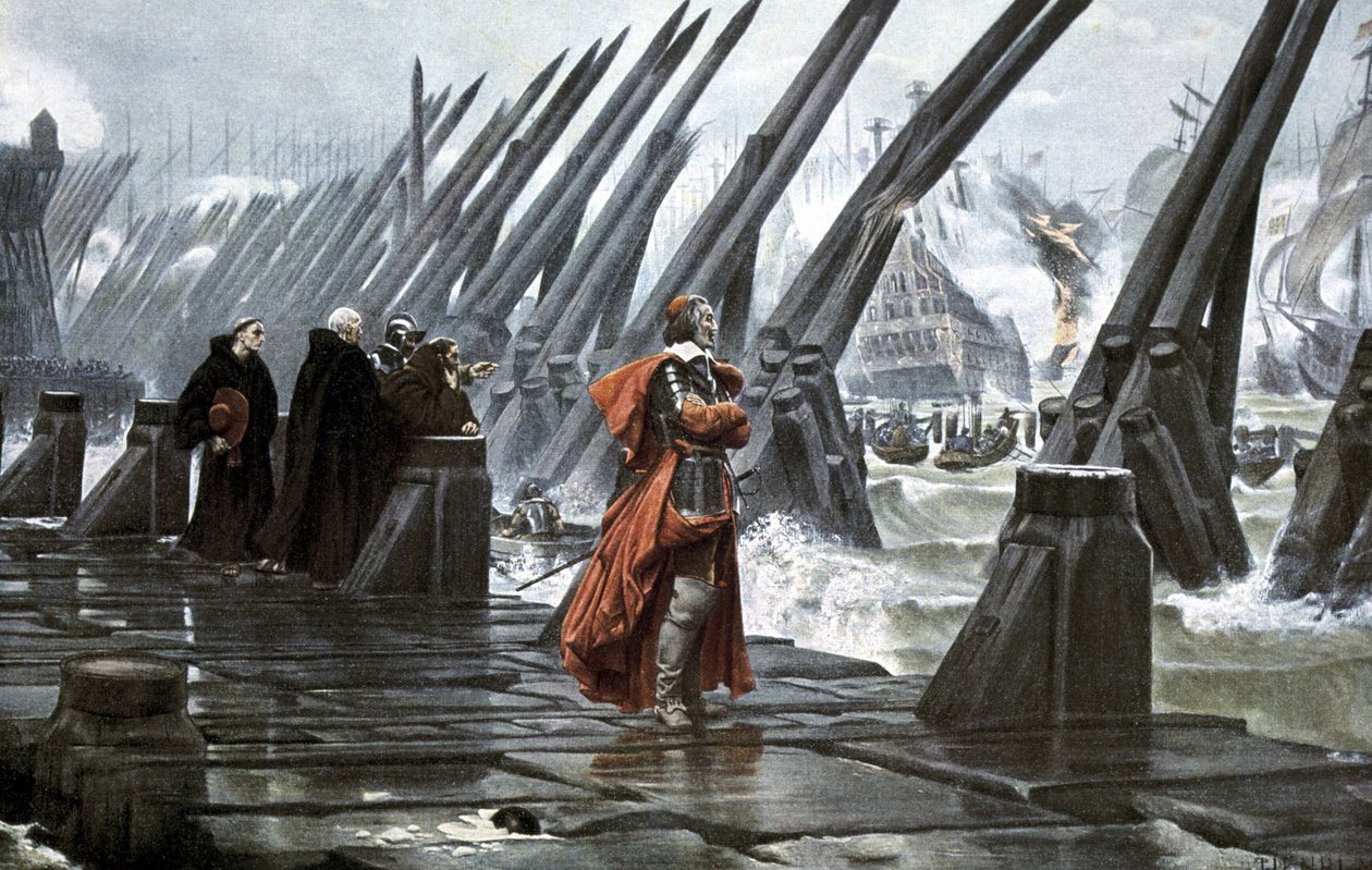 Kardynał Richelieu na murze w La Rochelle autorstwa Henri Paul (after) Motte