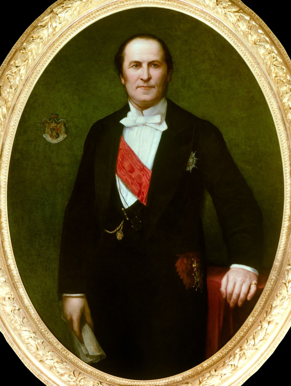 Portret barona Eugene-Georgesa Haussmanna, prefekta Paryża (1809-1891)” Był inicjatorem wielkich prac renowacyjnych Paryża w okresie Drugiego Cesarstwa. fragment Malarstwa Henri Lehmanna (Karl Ernest (Ernst) Rudolf Heinrich Salem dit autorstwa Henri Lehmann