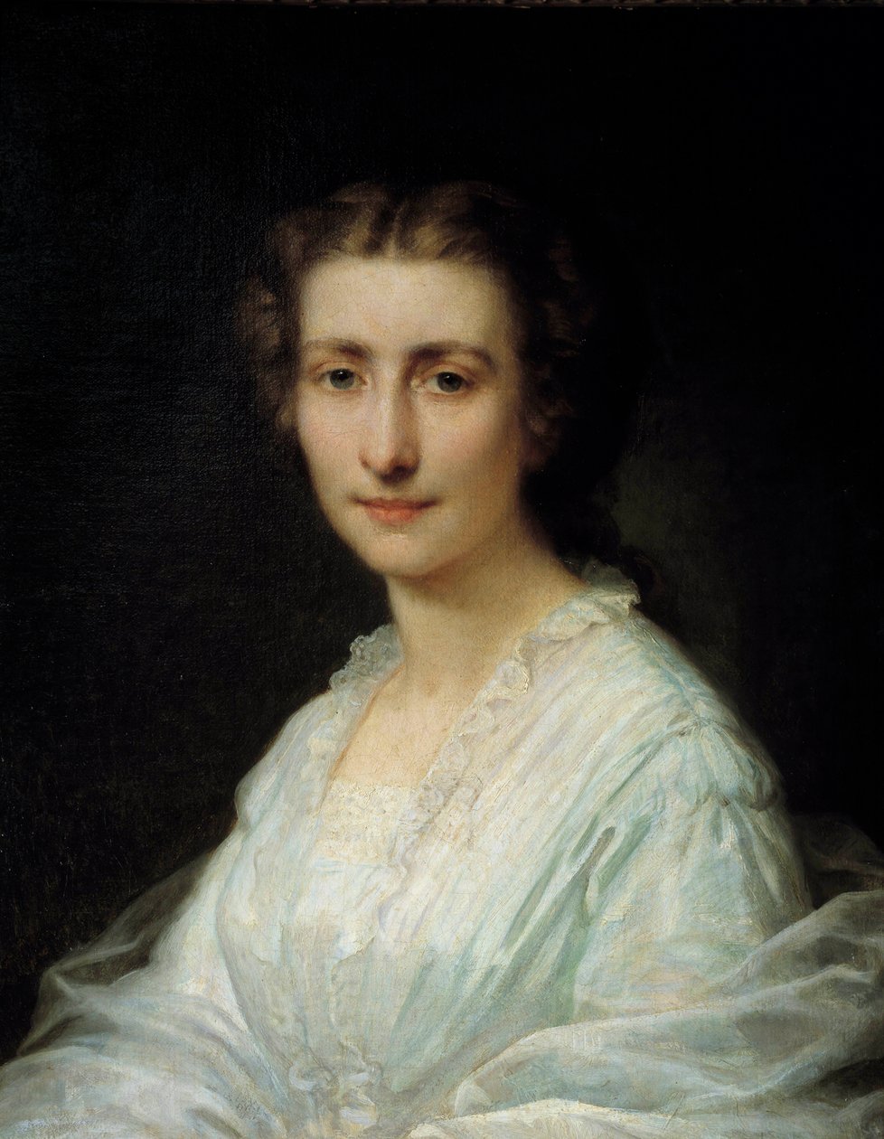 Portret kobiety. Obraz Henri Lehmanna (Karl Ernest (Ernst) Rudolf Heinrich Salem dit) (1814-1882) XIX-wieczny Paryż, Musee Carnavalet autorstwa Henri Lehmann