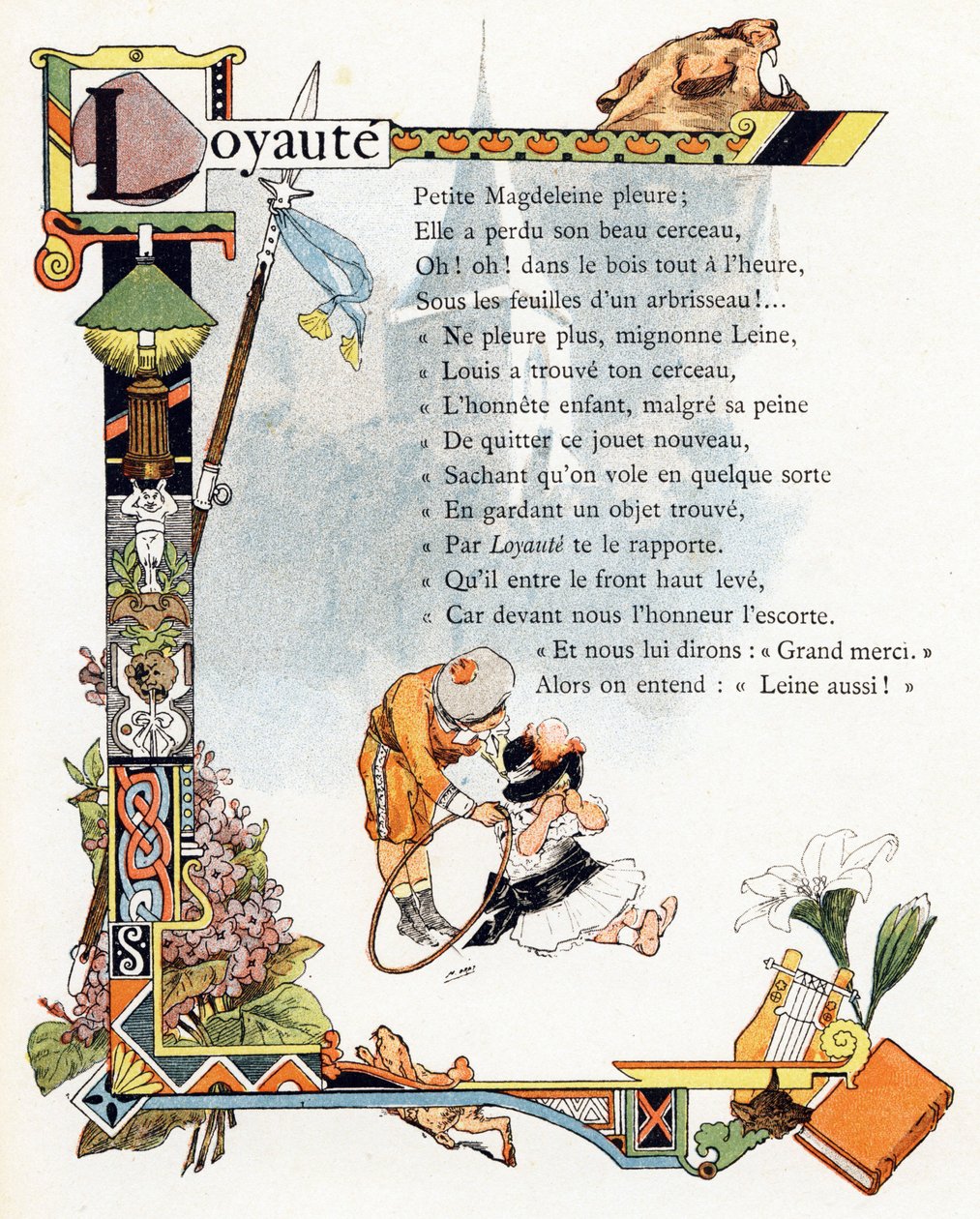 Ilustracja do "Alfabetu dobrych przykładów", ok. 1890 r. (rycina) autorstwa Henri (1858 1924) Gray