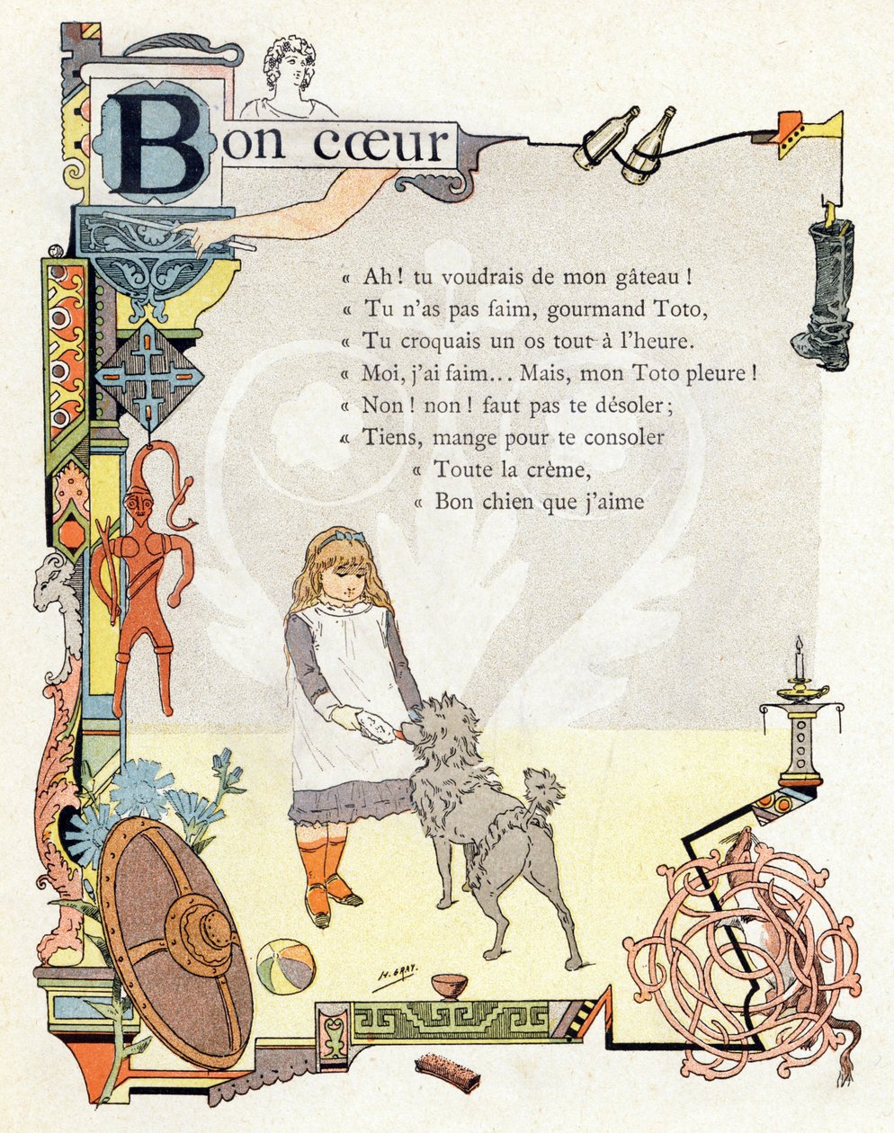 Ilustracja do "Alfabetu dobrych przykładów", ok. 1890 r. (rycina) autorstwa Henri (1858 1924) Gray