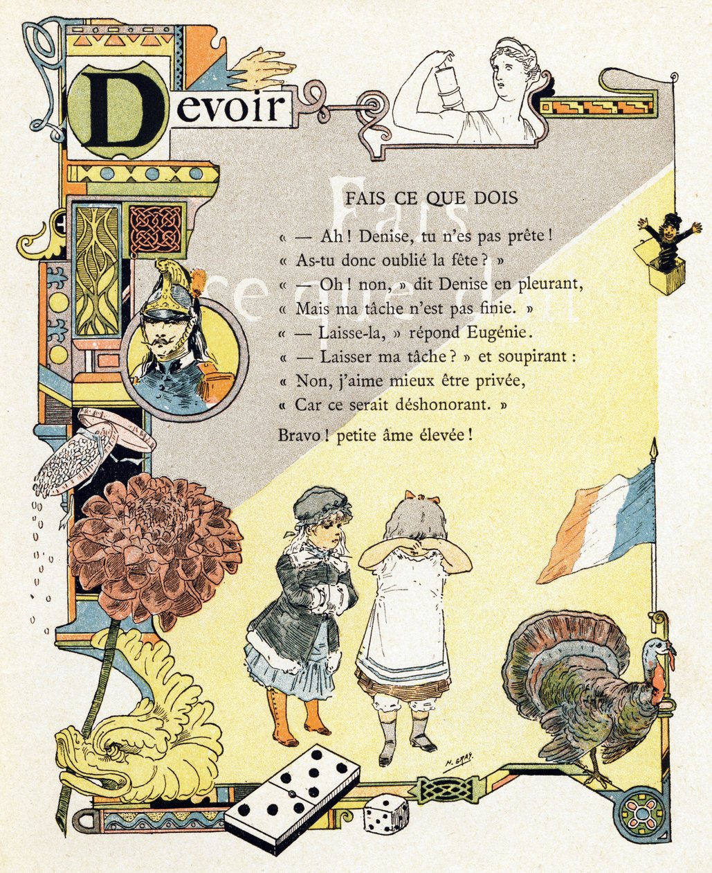 Ilustracja do "Alfabetu dobrych przykładów", ok. 1890 r. (rycina) autorstwa Henri (1858 1924) Gray