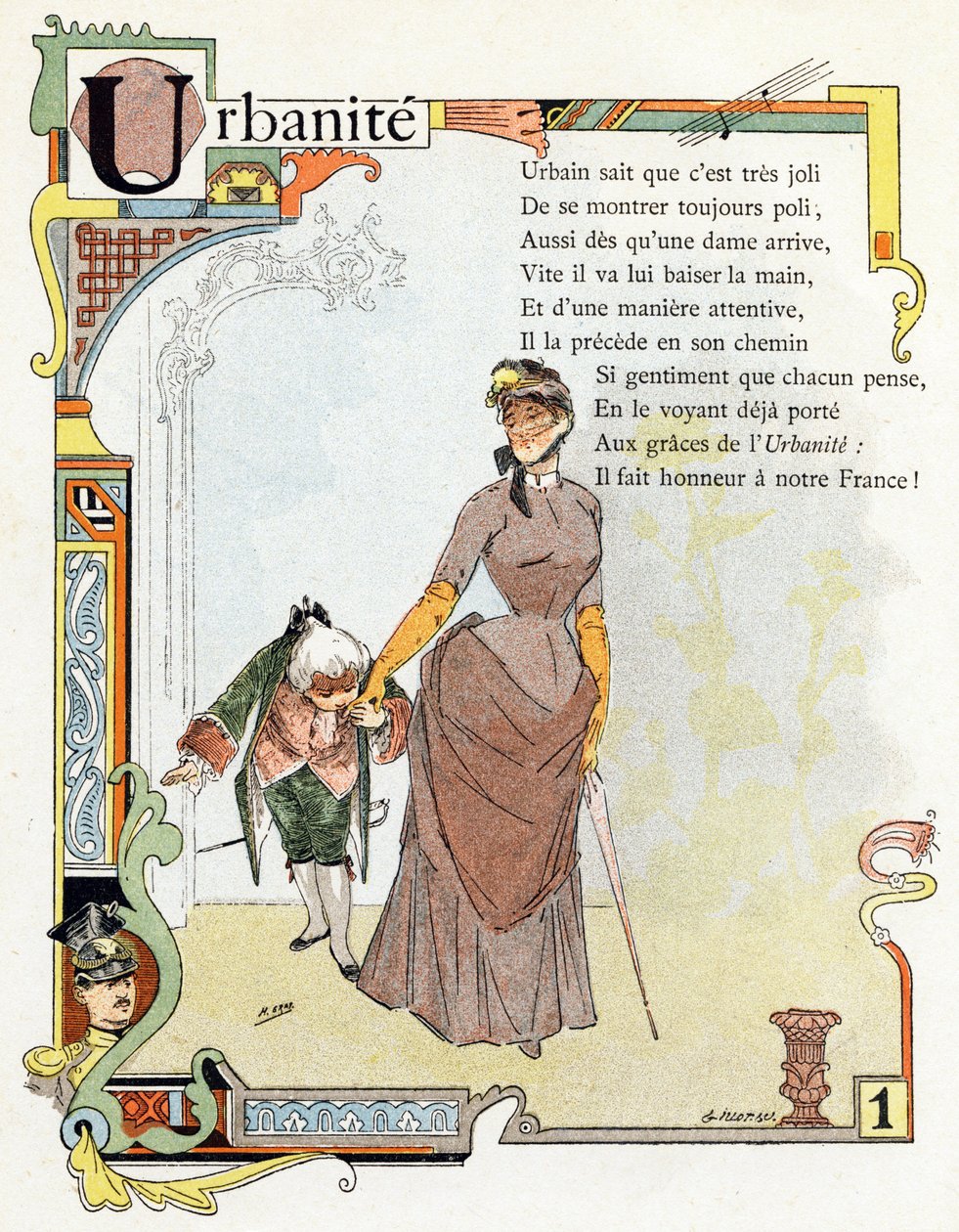 Litera U Urbanite - Ut Uniform Urn One, ok. 1890 r. (grawerunek) autorstwa Henri (1858 1924) Gray