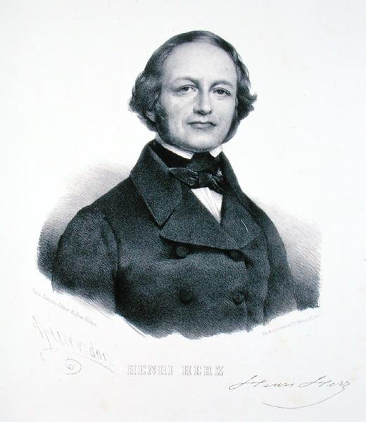 Henri Herz (1803-88) (grawerowanie) autorstwa Henri (after) Grevedon