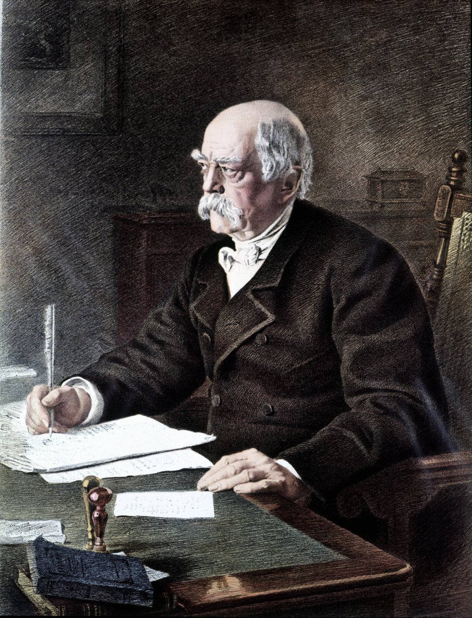 Otto, książę von Bismarck (1815 - 1898), niemiecki mąż stanu według obrazu Wszystkich Świętych autorstwa Henri (after) Toussaint