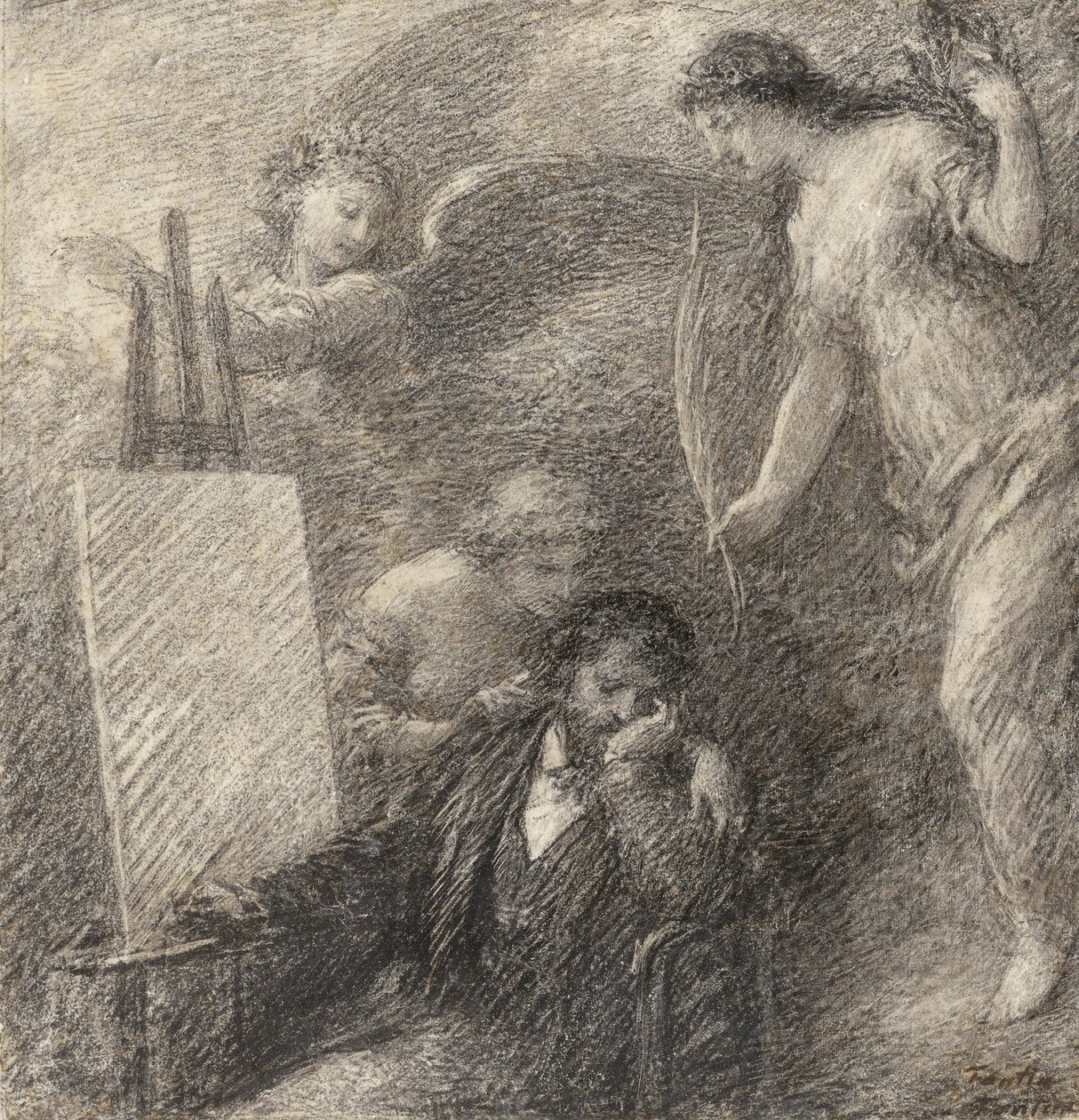 Zniechęcenie artysty autorstwa Henri (follower of) Fantin Latour