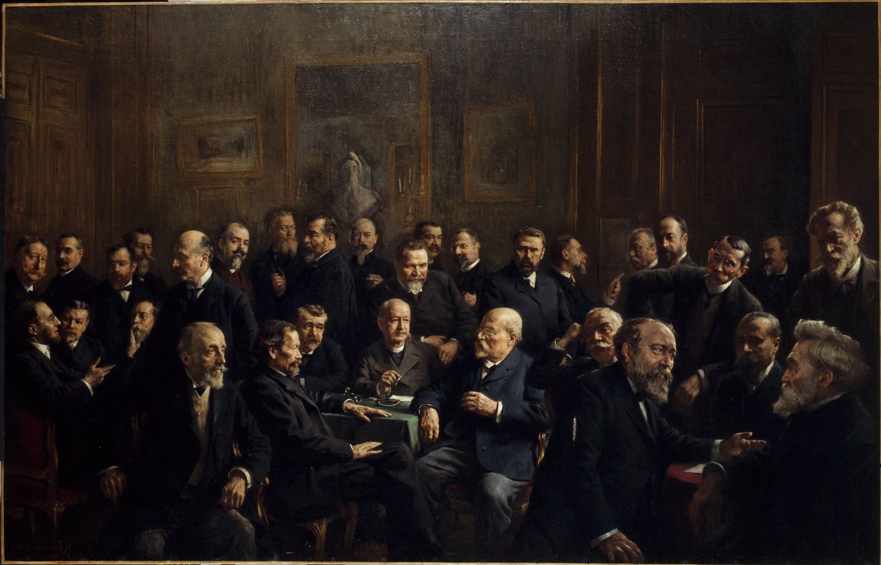 Portret zbiorowy członków Stowarzyszenia Francuskich Dziennikarzy Republikańskich autorstwa Henri Adolphe Laissement