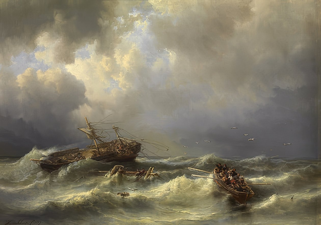 Wrak statku. 1857 autorstwa Henri Adolphe Schaep
