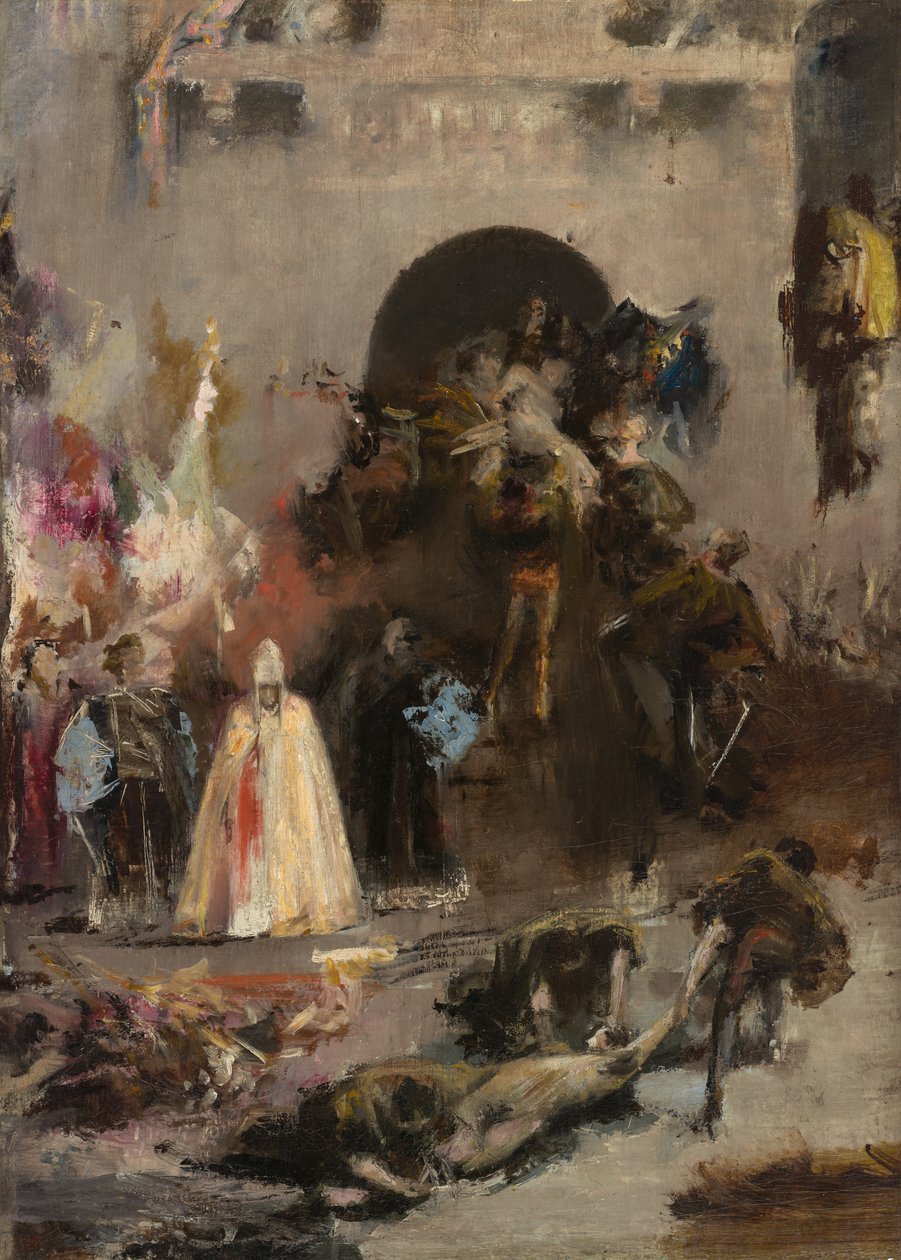 Scena z hiszpańskiej inkwizycji, c.1868-70 autorstwa Henri Alexandre Georges Regnault