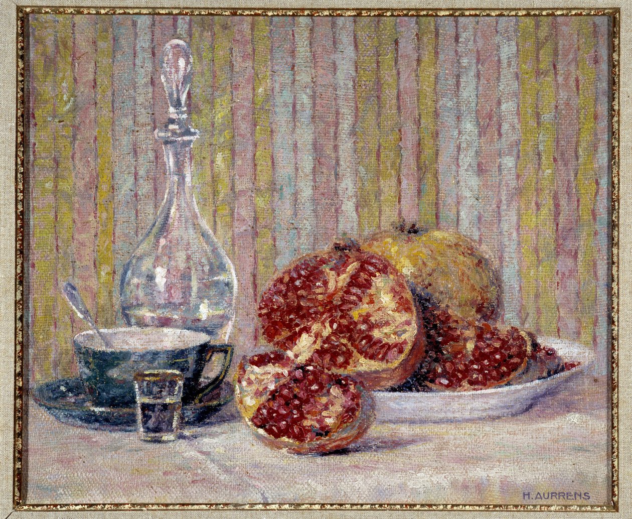 Martwa natura z granatami Obraz Henri Aurrensa (1873-1934) Obowiązkowa wzmianka: Kolekcja fundacja dotyczy de Provence, Marsylia autorstwa Henri Aurrens