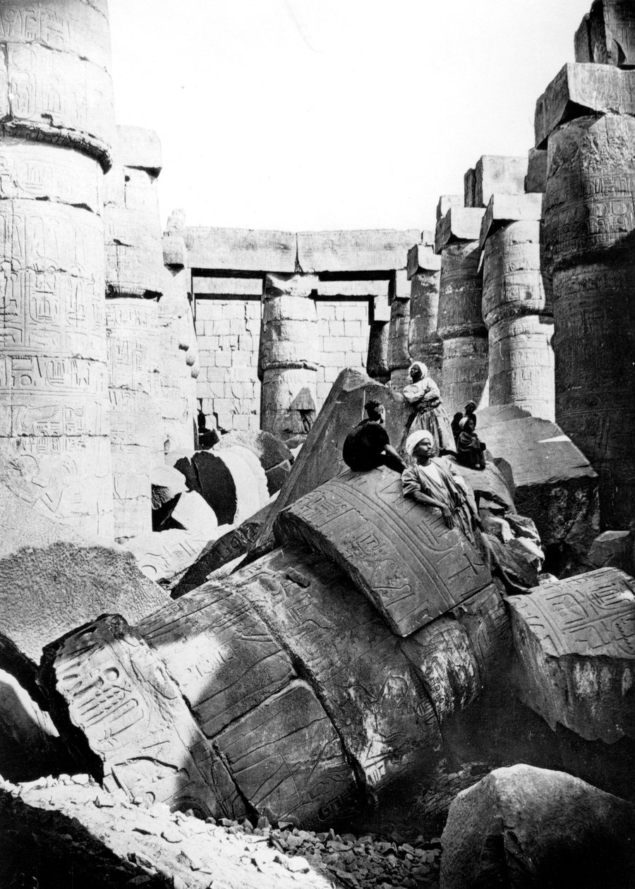 Wnętrze świątyni, Karnak, Nubia, Egipt, 1887 autorstwa Georges Henri Bechard