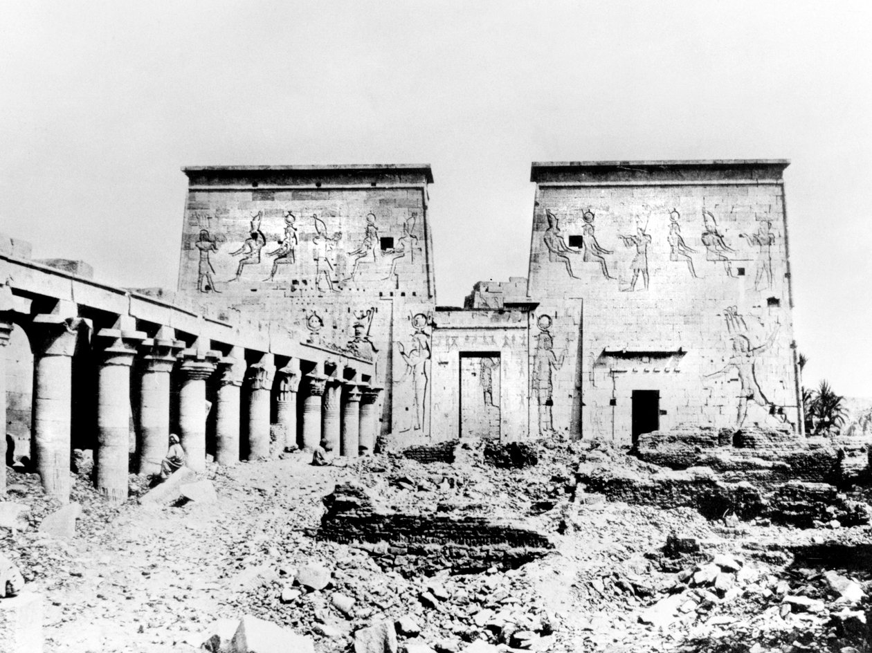 Świątynia Izydy, File, Nubia, Egipt, 1887 autorstwa Georges Henri Bechard