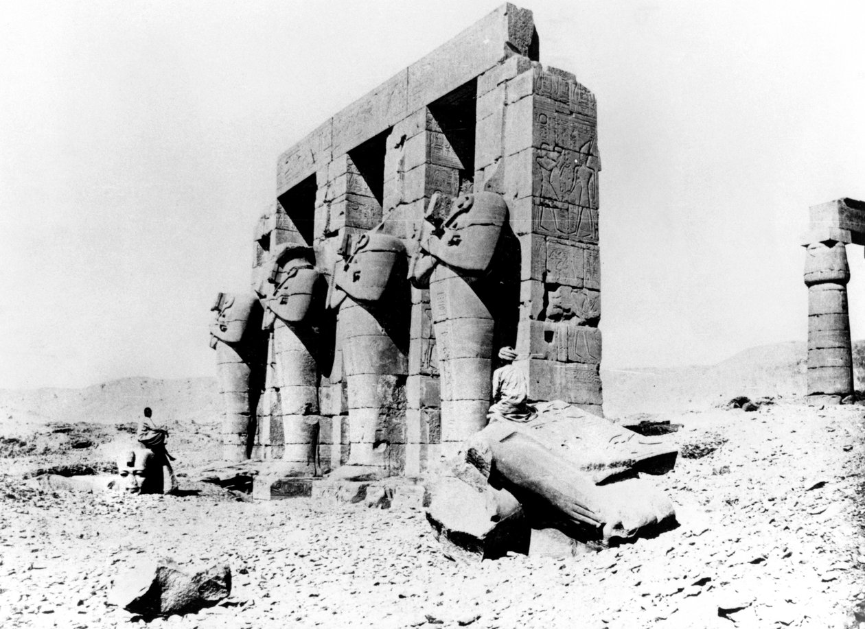 Ruiny świątyni, Nubia, Egipt, 1887 autorstwa Georges Henri Bechard