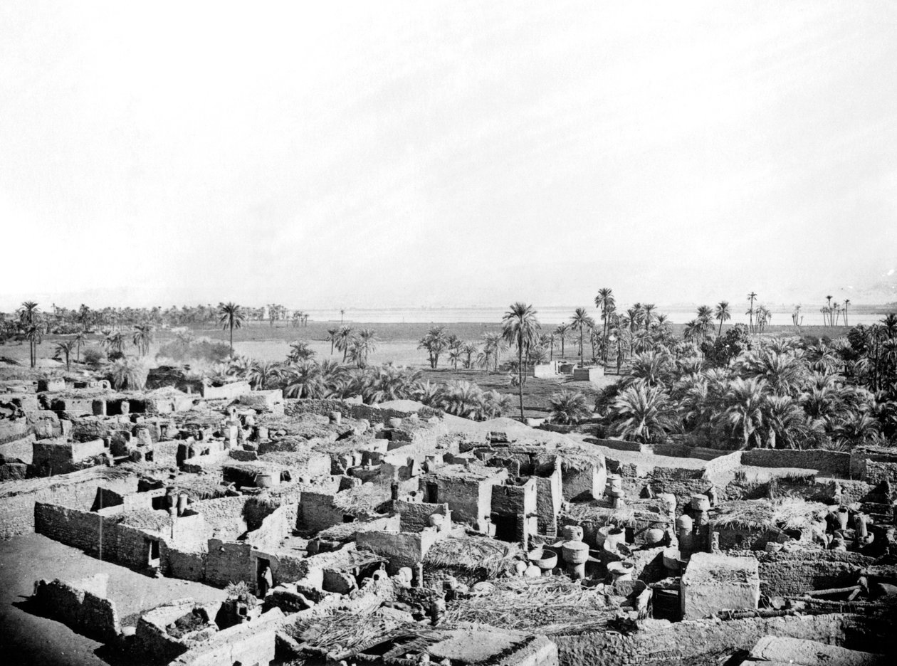 Wieś w Karnaku, Nubia, Egipt, 1887 autorstwa Georges Henri Bechard