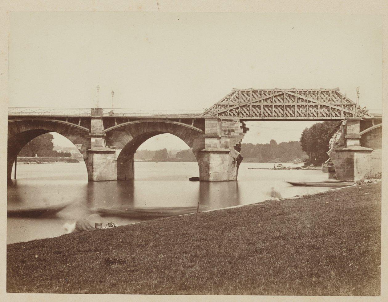Le Pont de Saint Cloud Ranskan ja Preussin sodan jälkeen autorstwa Henri Bevan