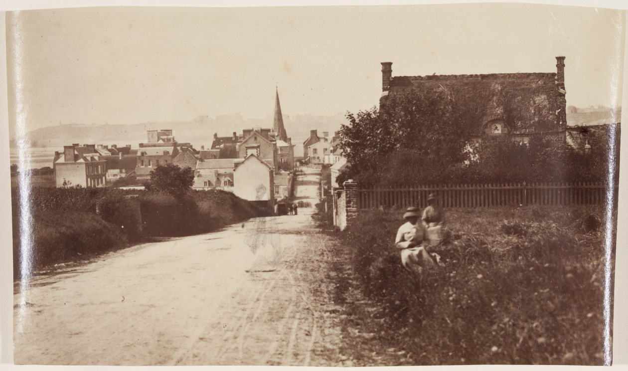 Widok normańskiego miasteczka, ok. 1870 r. (odbitka albuminowa z negatywu na papierze woskowym) autorstwa Henri Bevan
