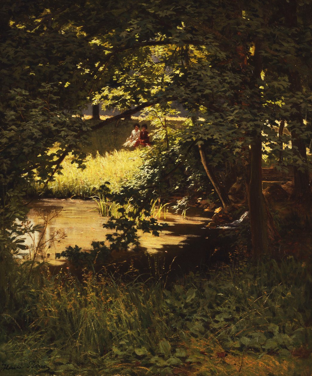 Letni dzień nad rzeką (olej na płótnie) autorstwa Henri Biva