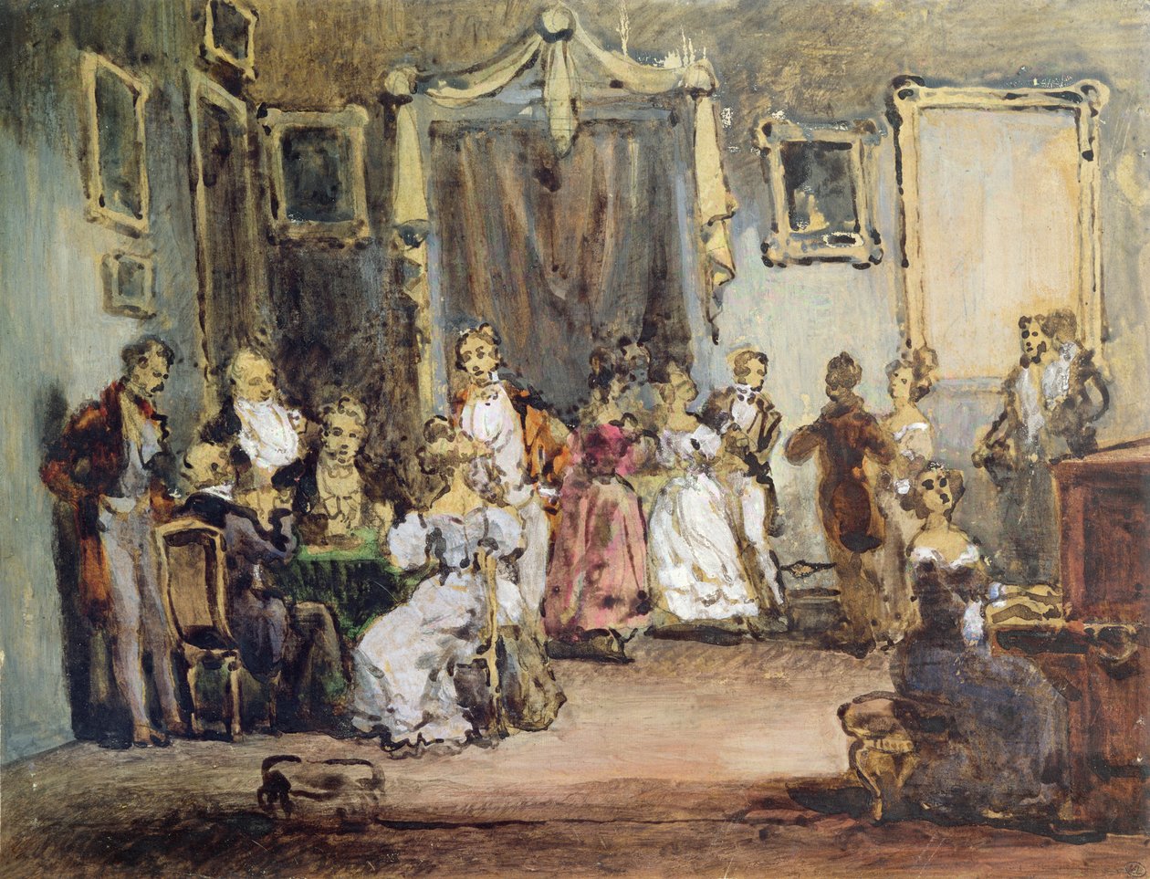 Wieczór w domu Madame X autorstwa Henri Bonaventure Monnier