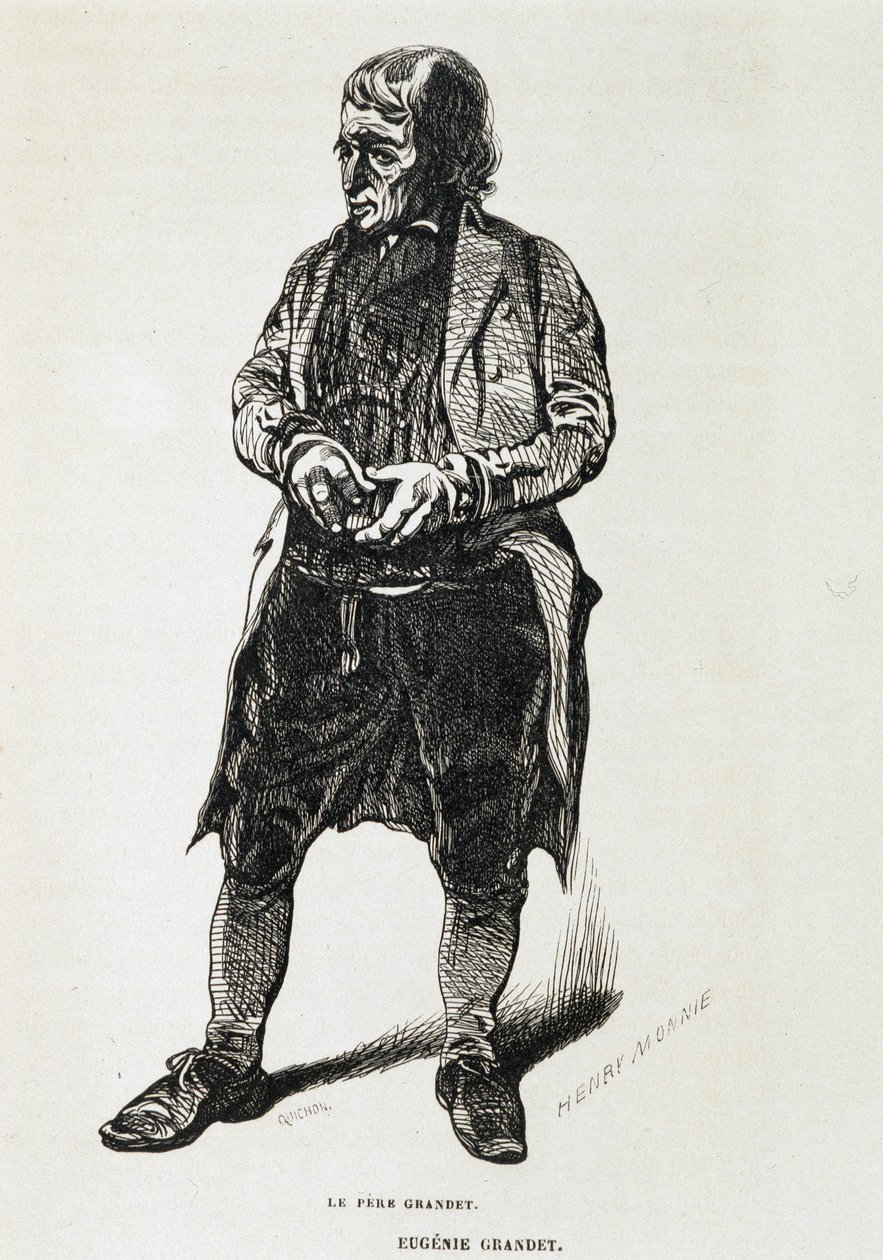 Ojciec Grandet - w „Eugénie Grandet” Balzaca, il. Henri Monnier, wydanie oryginalne z 1843 r. autorstwa Henri Bonaventure Monnier