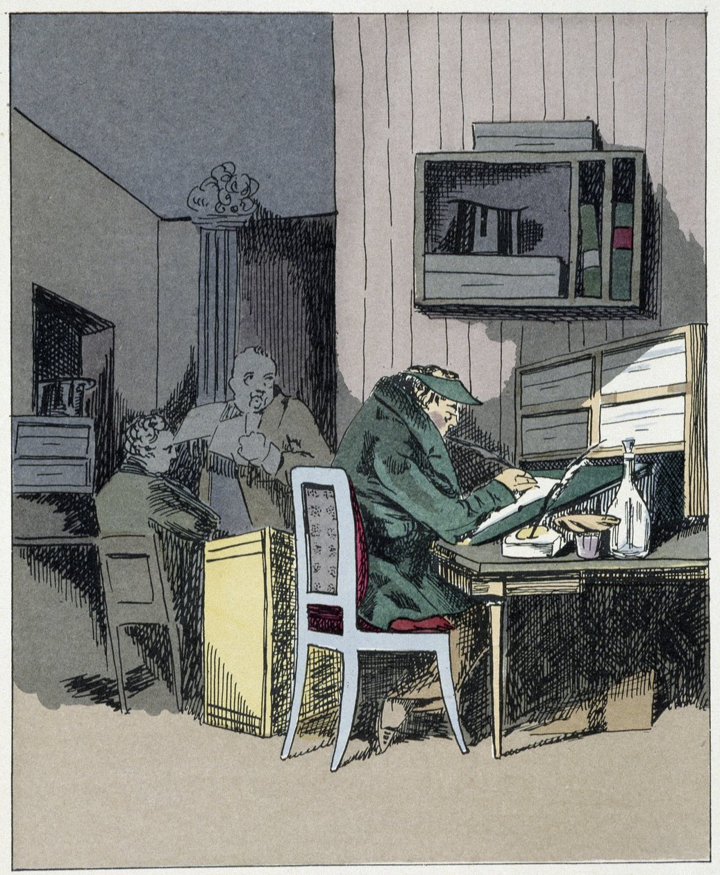 Pracownik biurowy - w „”obyczajach administracyjnych”” Henri Monnier autorstwa Henri Bonaventure Monnier