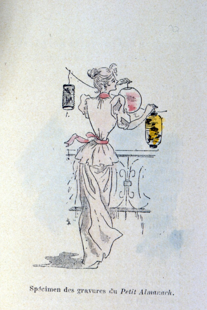 Kobieta z papierowymi lampionami autorstwa Henri Boutet