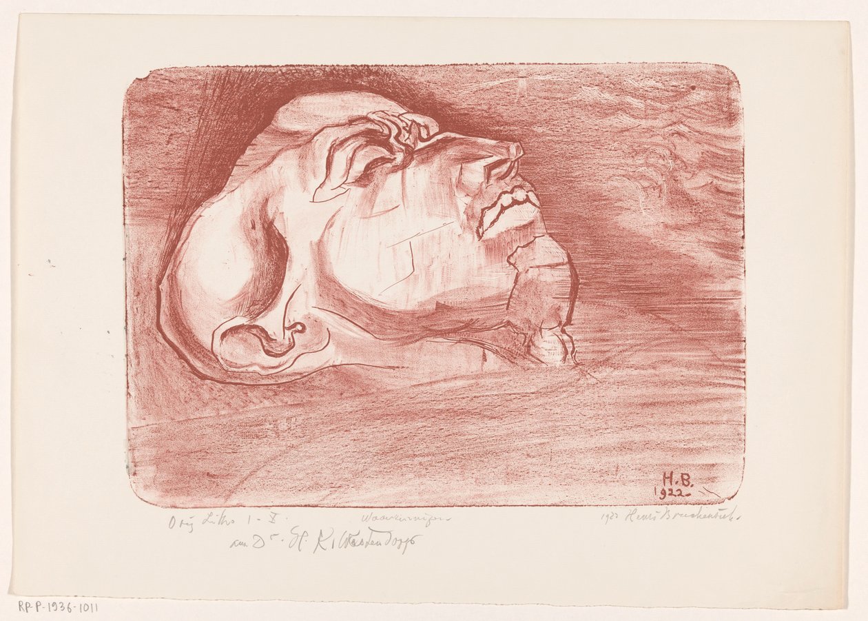 Leżąca postać z zamkniętymi oczami Madmen (oryginalny tytuł serii na obiekcie) autorstwa Henri Braakensiek (signed by artist)
