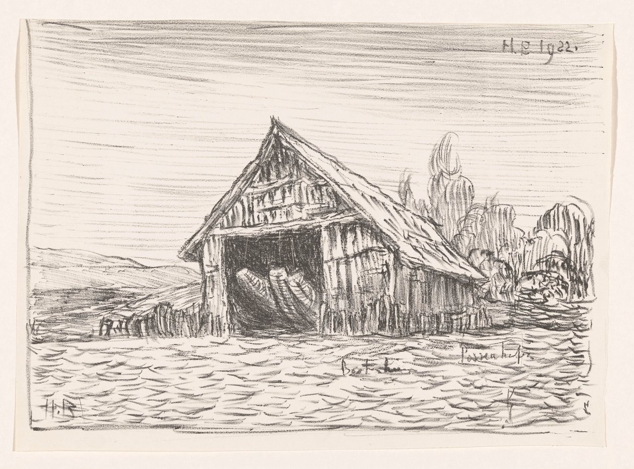 Boothuis in Possenhofen (oryginalny tytuł na obiekcie) autorstwa Henri Braakensiek