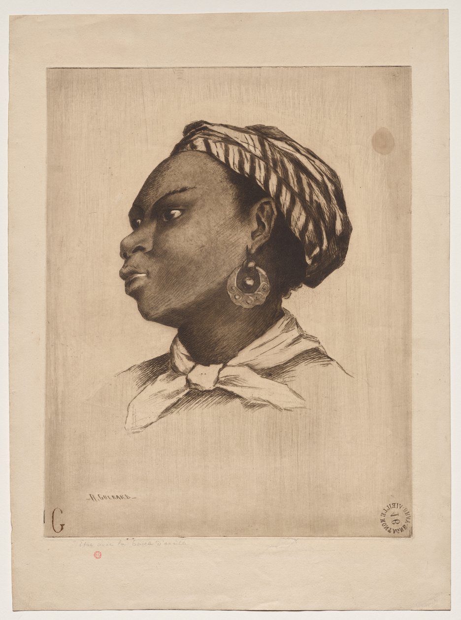 Afrykańska kobieta według Evy Gonzalès autorstwa Henri Charles Guérard