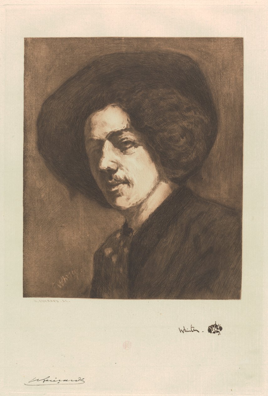 Portret Whistlera autorstwa Henri Charles Guérard