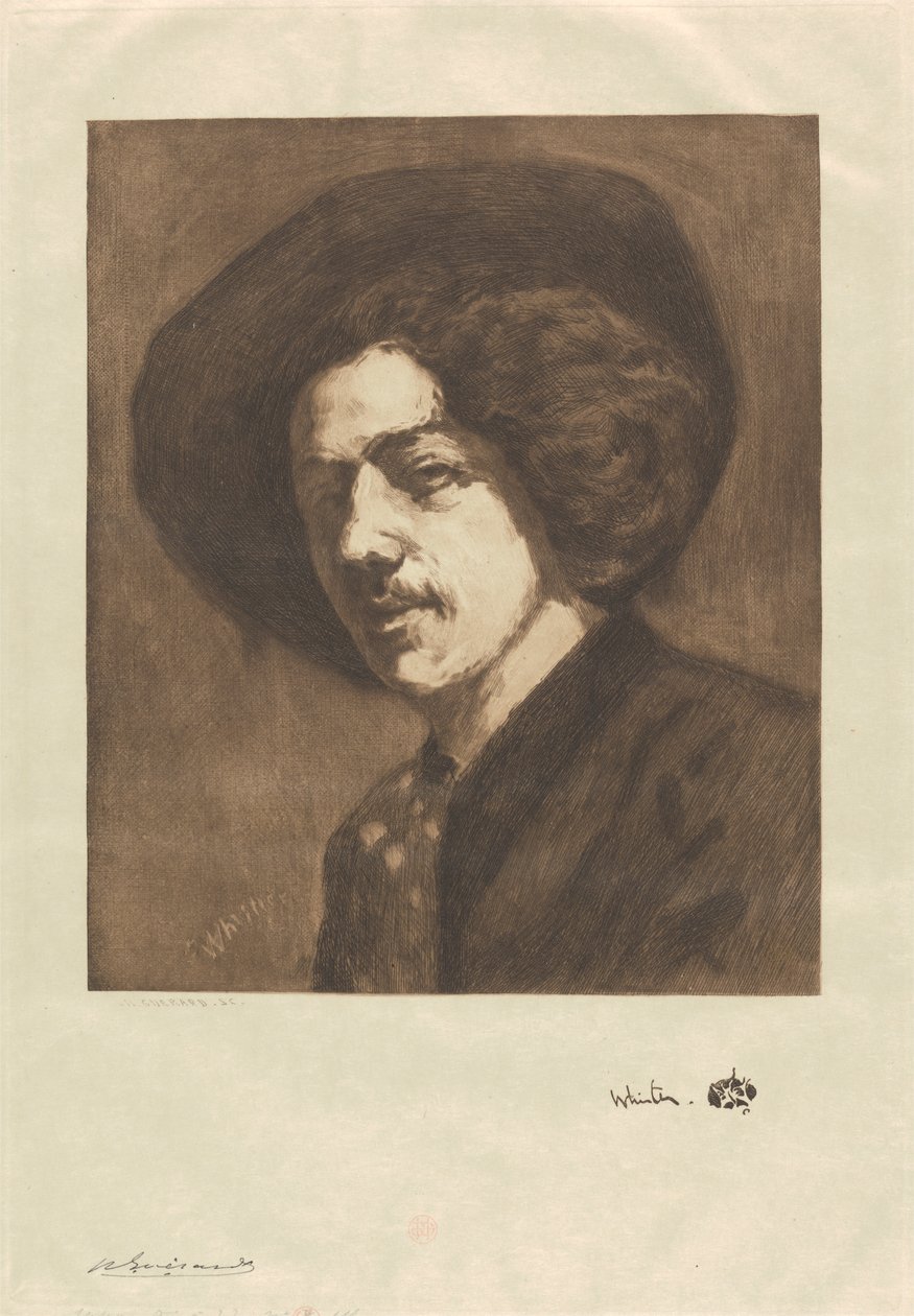 Portret Whistlera autorstwa Henri Charles Guérard
