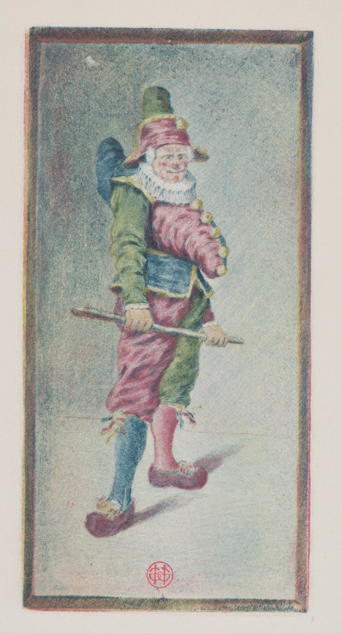 Punchinello, trzy czwarte w prawo autorstwa Henri Charles Guérard