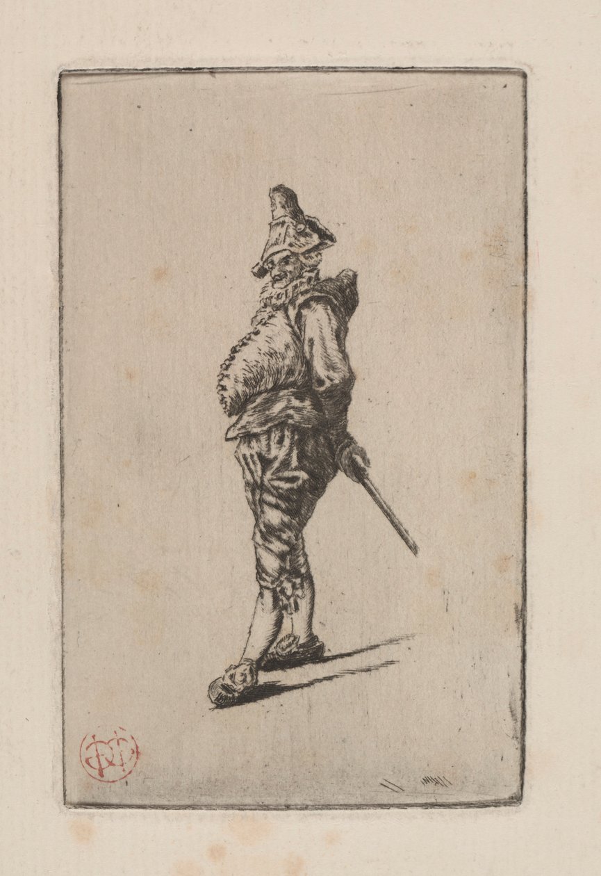Punchinello, według Meissoniera, 1876. autorstwa Henri Charles Guérard