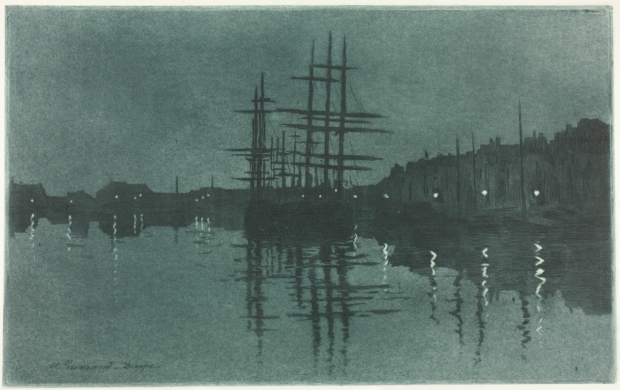 Basen w Dieppe autorstwa Henri Charles Guérard