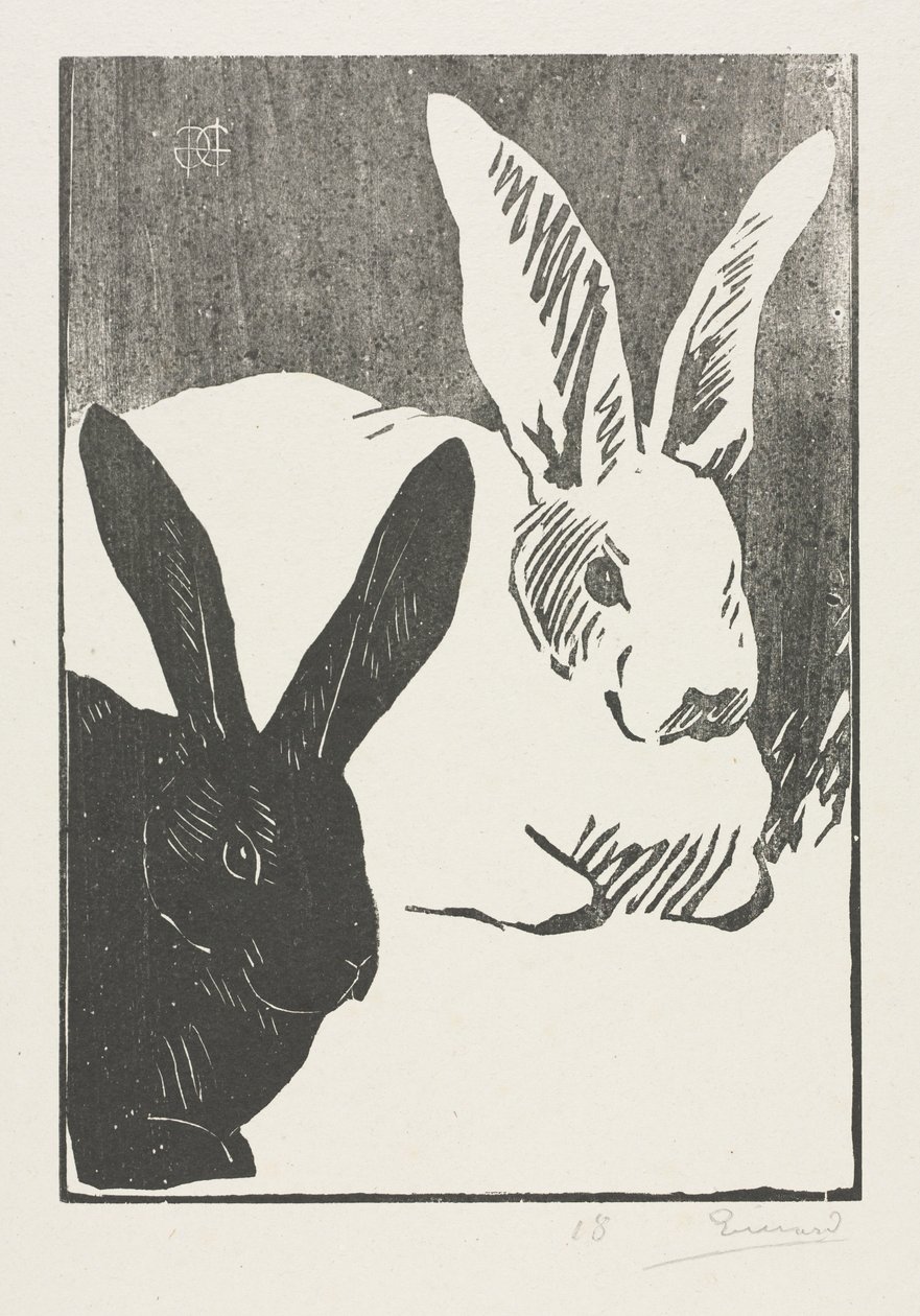 Króliki, 1893. autorstwa Henri Charles Guérard