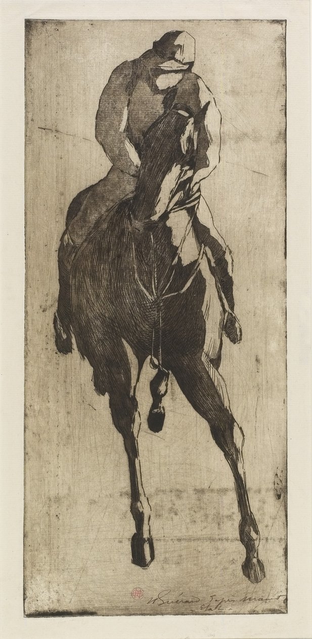 Koń wyścigowy, c.1888 (akwaforta i akwatinta) autorstwa Henri Charles Guérard