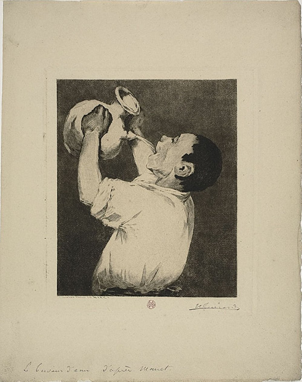 Pijący wodę autorstwa Henri Charles Guérard