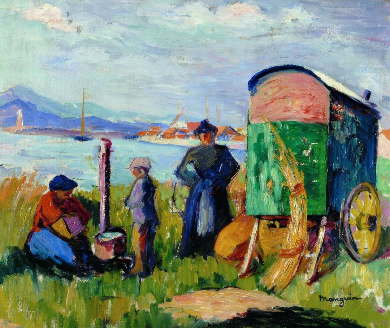 Wóz cygański autorstwa Henri Charles Manguin